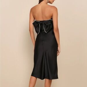 Lulu's Black Strapless Sheath Midi Dress